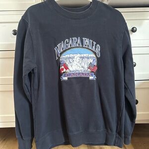 Brandy Melville graphic hoodie, size: one size, color: navy